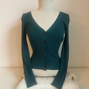 Leith Teal Knit Cardigan